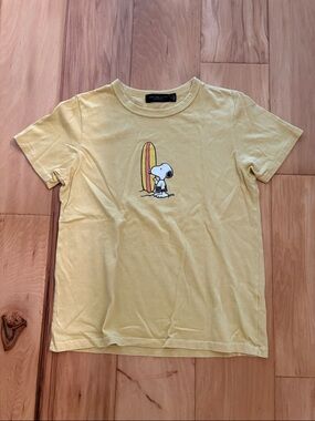Junk Food Clothing Yellow Snoopy Surf Graphic Tee